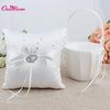 Wedding Ring Pillow Flower Basket with Satin Ribbon Bow