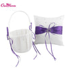 Wedding Ring Pillow Flower Basket with Satin Ribbon Bow